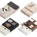 Modern Coffee Table Designs With Various Materials And Stylish Decorative Elements 3d model