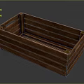 Wooden Storage Box With Handles And Striped Structure For Organizing Items 3d model