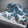 Mountain Terrain Featuring Snowy Peaks Glaciers Rocky Slopes And Deep Valleys