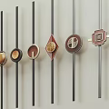 Long handle metal handle hardware handle 3d model