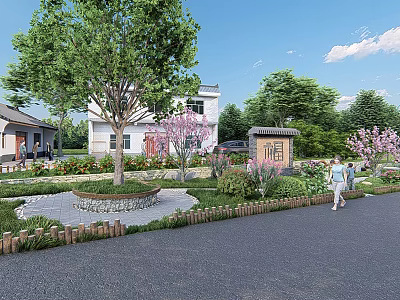 Modern beautiful countryside garden 3d model