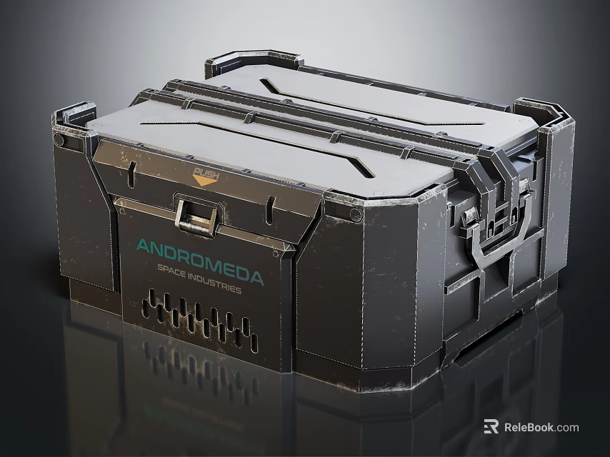 Black Andromeda Toolbox With Sturdy Design Handles Secure Latches And Durable Build 3d model 