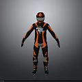 Stylish Black Red Motorcycle Riding Suit With Helmet And Protective Gear
