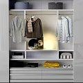 Sleek Modern Wardrobe Interior With Hanging Rods Shelves And Drawers For Organized Clothing Storage