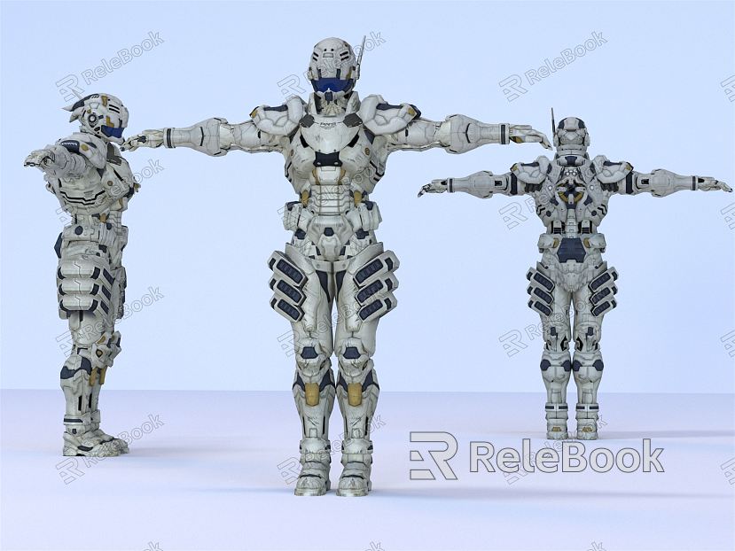 Modern robot game character mechanical warrior iron warrior model