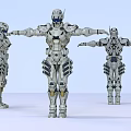 Modern robot game character mechanical warrior iron warrior 3d model