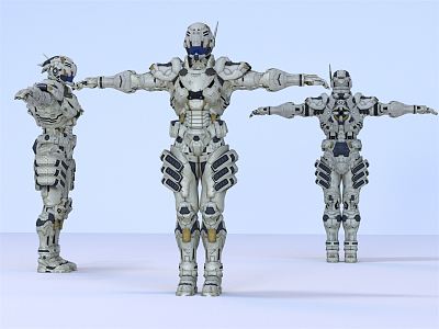 Modern robot game character mechanical warrior iron warrior 3d model