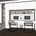 Modern study multi-function room computer room 3d model