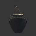 Detailed White Wooden Boat Featuring Deck Superstructure Railing And Antenna Details 3d model
