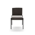 Minimalist Modern Dining Chair With Gray Upholstered Seat And Metal Legs