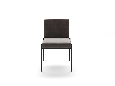 Minimalist Modern Dining Chair With Gray Upholstered Seat And Metal Legs 3d model