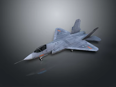 Realistic style fighter fighter plane -22 Raptor aviation stealth fighter carrier aircraft aerial photography Chinese fighter military aircraft 3d model