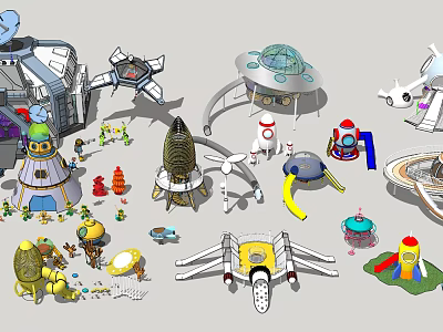 Fun Safe Outdoor Playground Equipment With Colorful Slides Swings And Climbing Structures 3d model