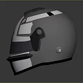 Silver And Black Racing Helmet With Shiny Reflective Surface And S Logo Design