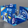 Marathon Exhibition Platform Snowflake Brave Chuang Chao Yong Beer Meichen Pin Point Display Sales Desk 3d model