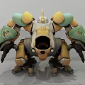 Smart Machines with Yellow and Green Mechanical Design and Futuristic Industrial Appearance