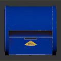 Blue Metal Mailbox With Mail Slot Front Label And Lock Mechanism