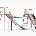 Industrial LOFT Slide Playground Old Slide 3d model