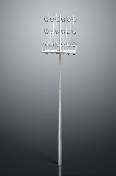 Lighting Combination with Slim Pole and Multiple LED Lights Modern Outdoor Landscape Lighting Design 3d model