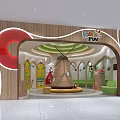 Vibrant Kindergarten Indoor Playground With Wooden Windmill Ball Pit And Colorful Toys