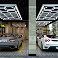 4S Auto Dealership Showroom with Luxury Cars and Modern Interior Design
