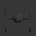 Detailed TIE Fighter 3D Model With Black Wings And Cockpit Details