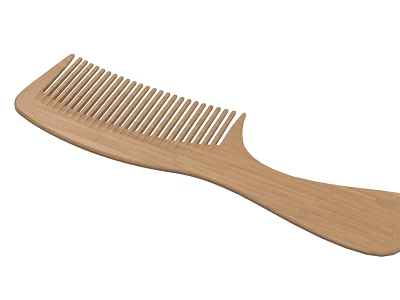 Natural Bamboo Comb For Daily Hair Grooming With Smooth Handle And Eco Friendly Design 3d model