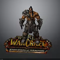 Man as Muscular Armored Character Statue from Warcraft Warlords of Draenor