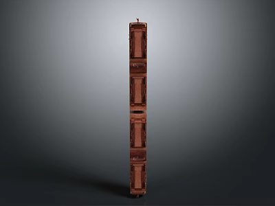 Brown Multi Layered Vintage Train Carriages Stacked Vertically On Gray Background 3d model
