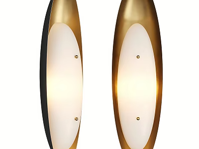 Modern Gold Black Metal Wall Sconce With White Shade For Indoor Lighting 3d model