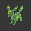 Umbreon Pokemon Gaming Character With Black Body Yellow Rings And Red Eyes