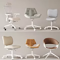 Various Modern Office Chairs With Mesh Padded Seats And Swivel Wheels