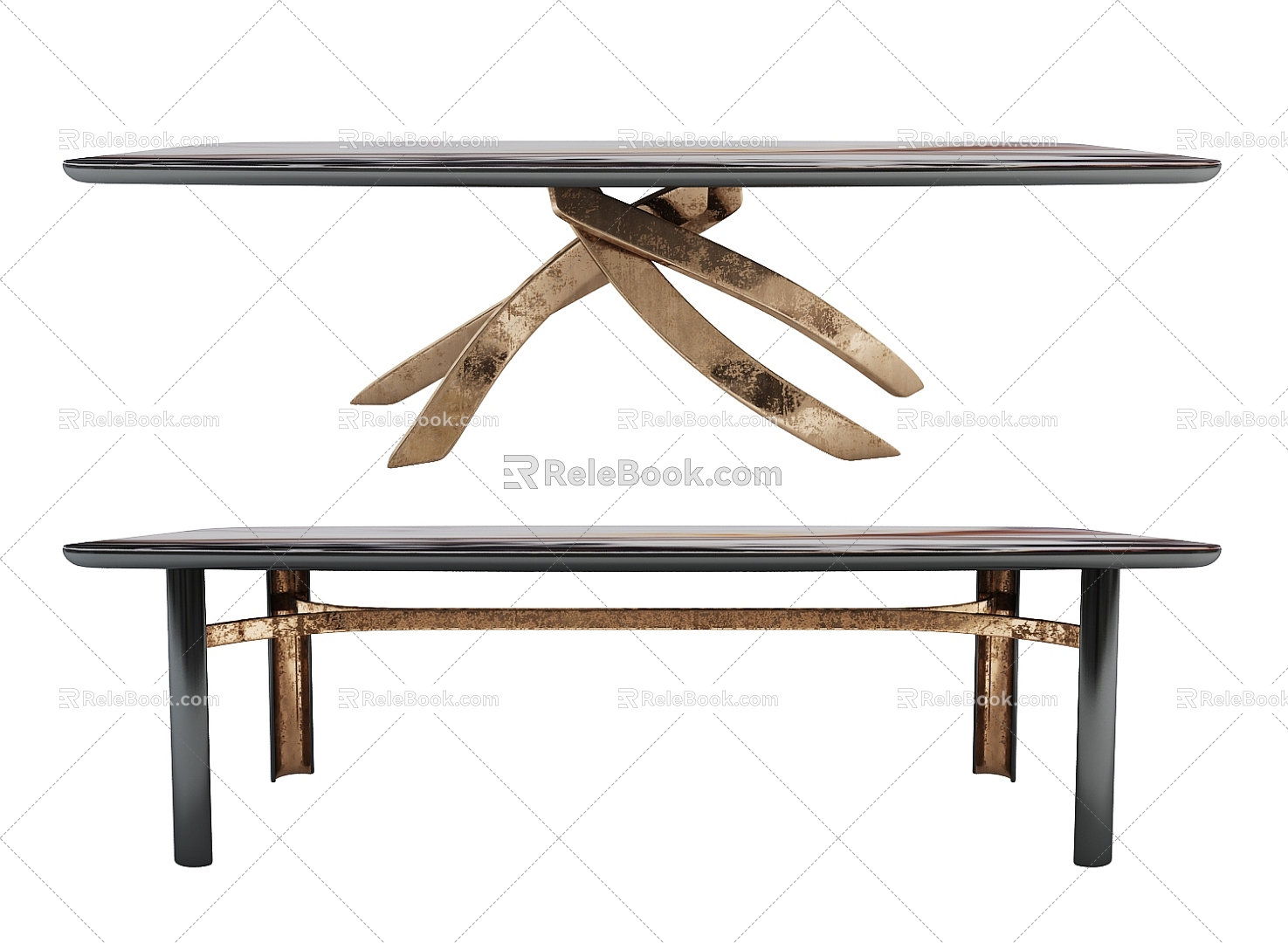 Modern Light Luxury Dining Table 3d model