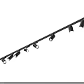 Black Track Lights With Multiple Adjustable Heads For Indoor Ceiling Lighting 3d model