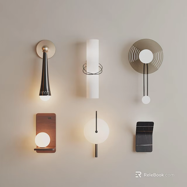 Unique Shaped Wall Sconces For Modern Interior Decor 3d model