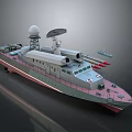 Detailed Warship Model Featuring Radar Systems Missile Launchers And Deck Design