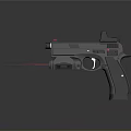 Tactical Handgun with Red Laser Sight Black Body Ergonomic Grip and Precision Aiming Features