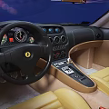 Car Interior With Steering Wheel Dashboard And Gear Shift Lever 3d model