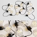 Decorative Lights With Vintage Edison Bulbs And Black Wires For Home Decoration