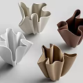 Modern Minimalist Decorative Ornament Set Featuring Wavy Design And Neutral Tones
