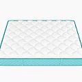 Comfortable Modern Mattress With Blue Quilted Border And Soft Supportive Surface 3d model