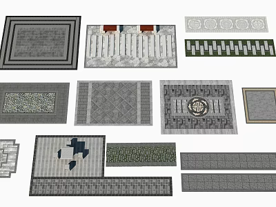 New Chinese Paving Sick Paving 3d model
