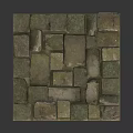 Square Shaped Natural Stone Paver Ground Surface With Irregular Brick Patterns