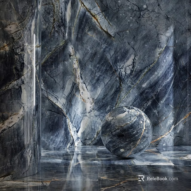 Marble Wall Interior Decorative Component With Spherical Shape And Natural Veins 3d model 