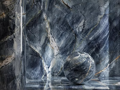 Marble Wall Interior Decorative Component With Spherical Shape And Natural Veins 3d model