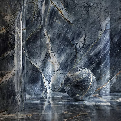 Marble Wall Interior Decorative Component With Spherical Shape And Natural Veins 3d model