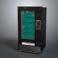 Black Commercial Vending Machine With Transparent Door And Green Interior Product Slots