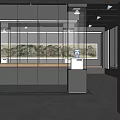 Modern Exhibition Space Interior Design With Glass Display Cases Wall Art And Lighting