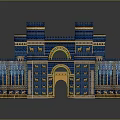 Ancient Architecture With Blue And Gold Decorations Towers And Arches
