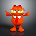 Orange Garfield Character With Red Tie White Collar And Outstretched Arms